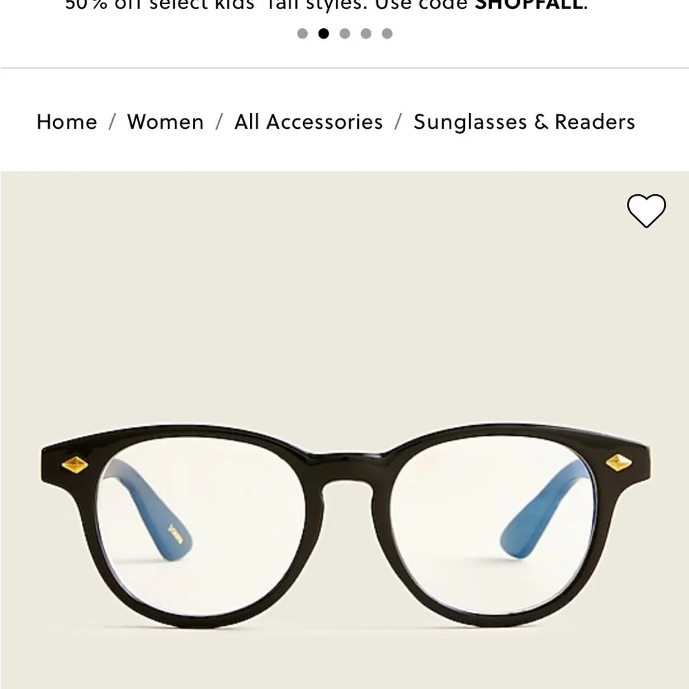 J crew Round blue-light glasses with case
Item AH933 Black onyx readers - Picture 3 of 5